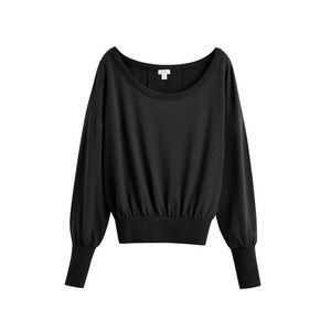 Cuyana Black Boatneck Sweater